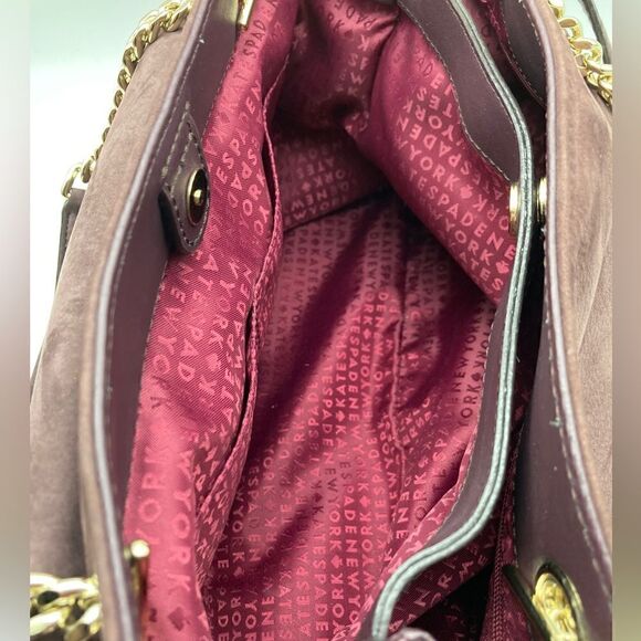 Kate Spade New York  Bordeaux Cown Hide Leather Shoulderbag Handbag - Picture 9 of 13